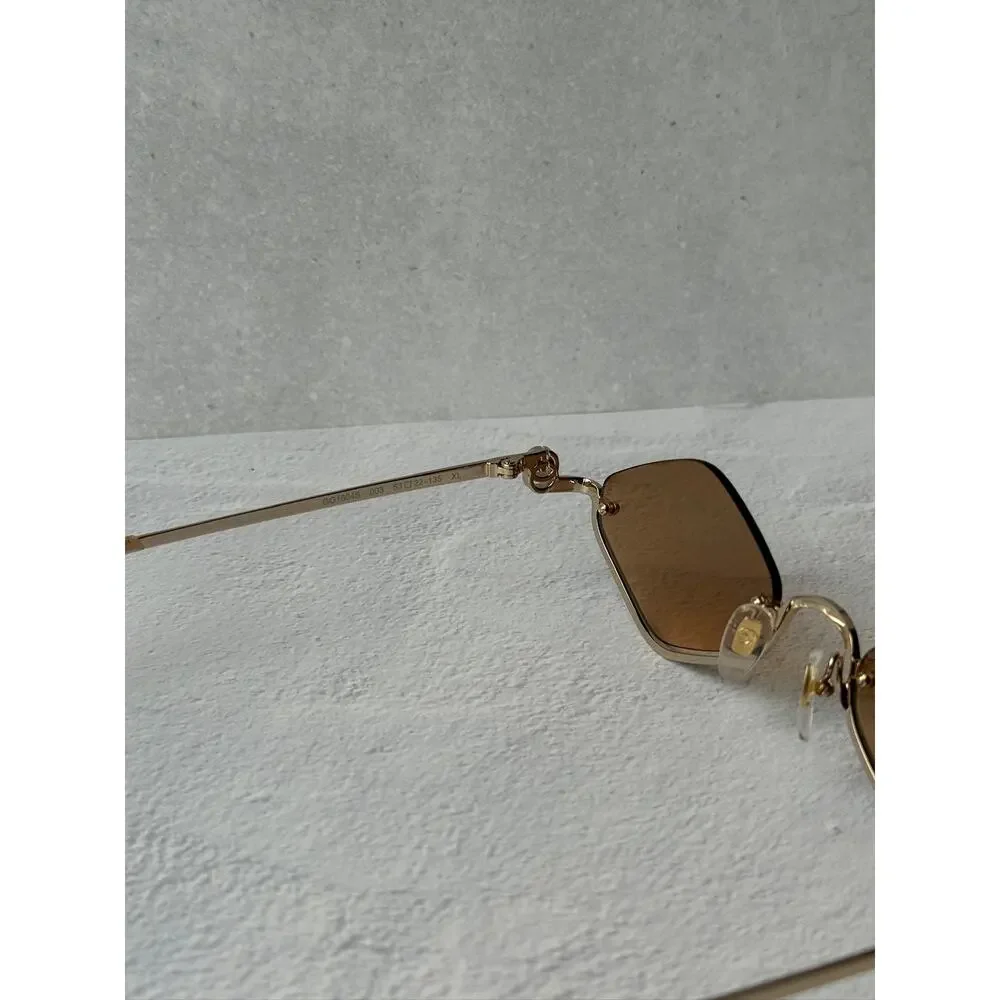 NEW Gucci GG1604S 004 Gold Cat Eye Brown Lens Sunglasses $720